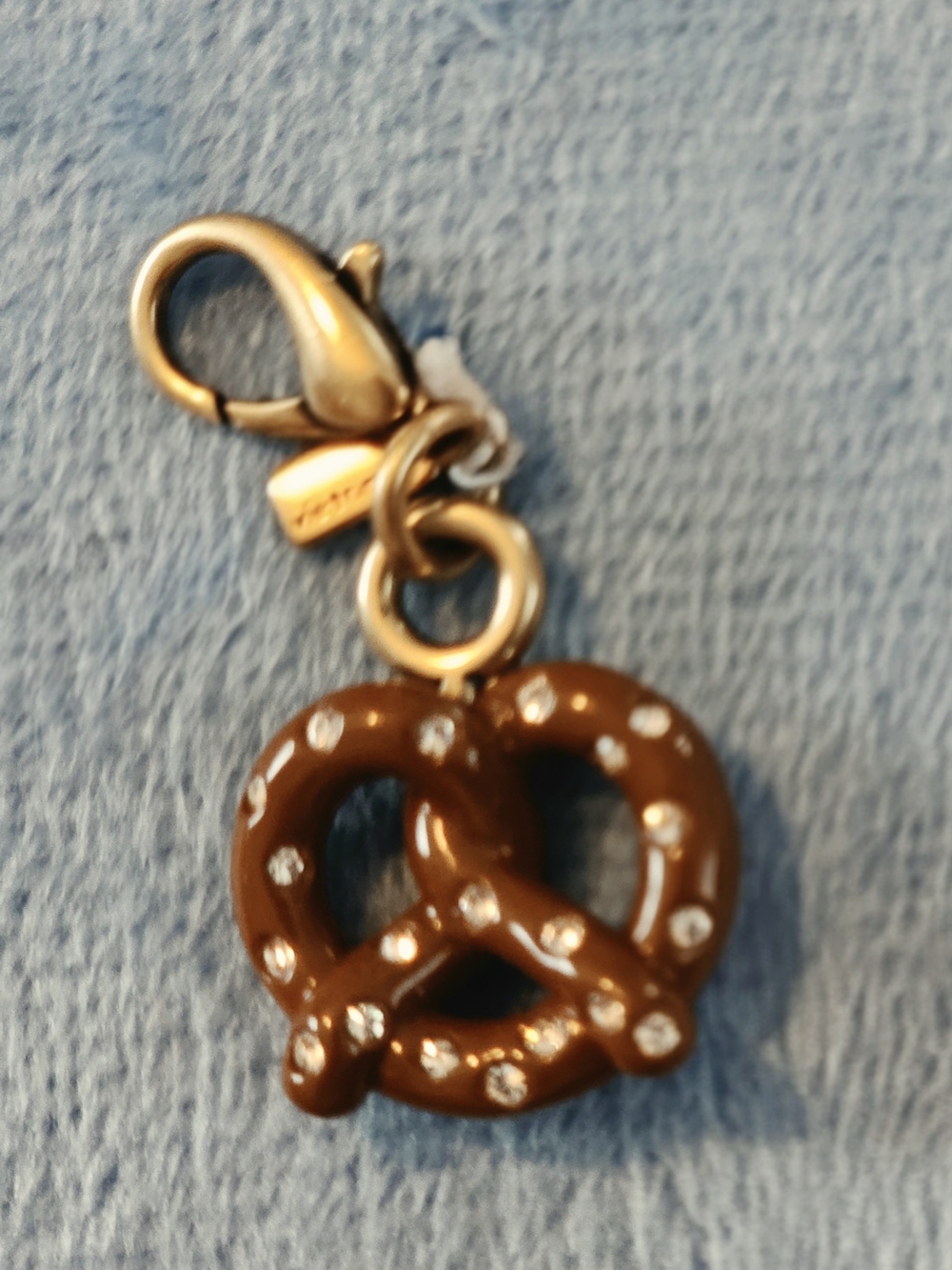 COACH Brass/Gold Brown Pretzel Mini Charm - DIY Chain & Charms